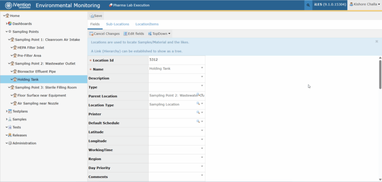 Lab manager reviewing inventory and compliance status on agrochemical management software.